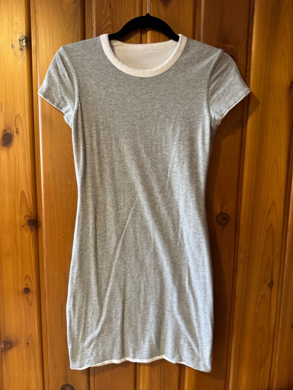 Athleta Heather Gray white reversible Mini T-Shirt Dress